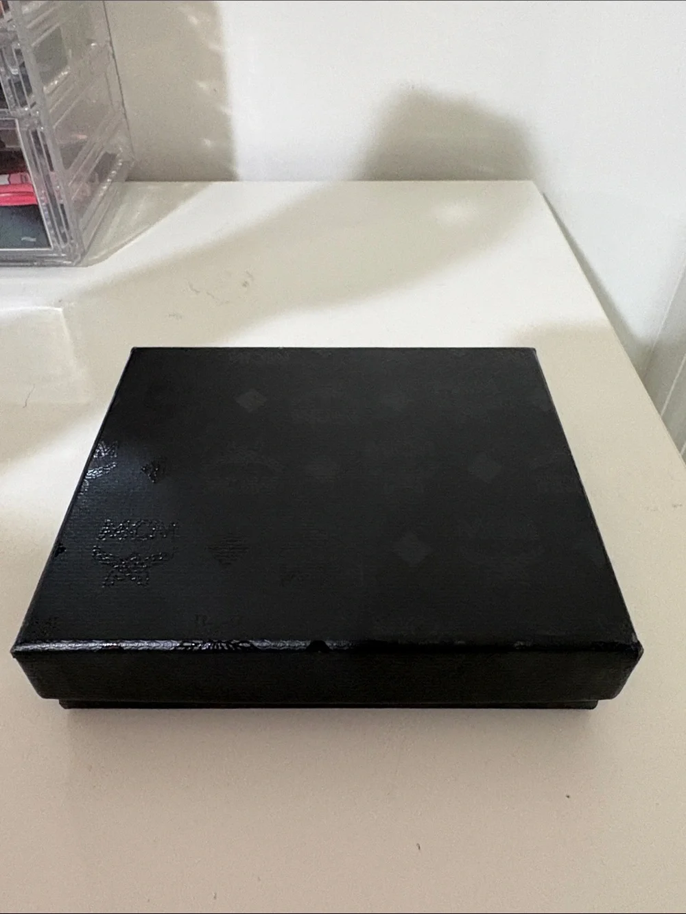 MCM Black Logo Textured Bifold Wallet